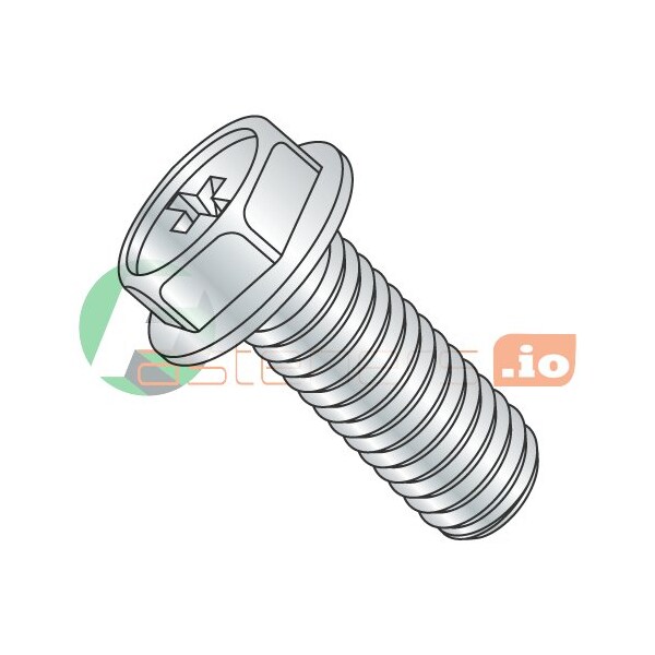Newport Fasteners #12-24 x 1/2 in Phillips Hex Machine Screw, Zinc Plated Steel, 5000 PK 612982 - main